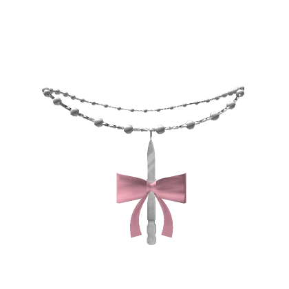 ɞ | (3.0) pink knife bow necklace 