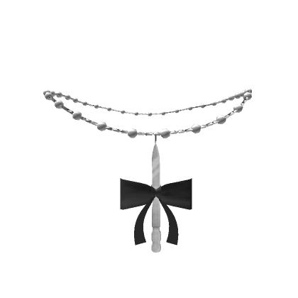 ɞ | (3.0) black knife bow necklace 