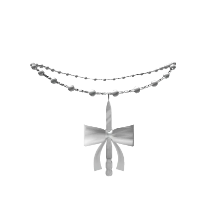 ɞ | (3.0) white knife bow necklace 