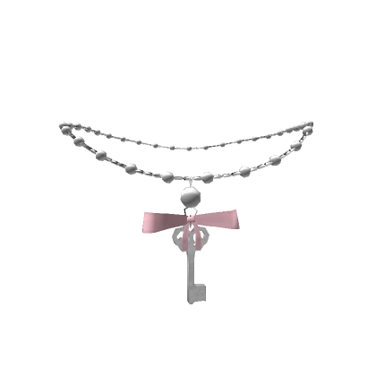 ɞ | (3.0) pink bow key necklace