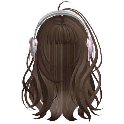 Brown Gamer Girl Hair w/ Headphones