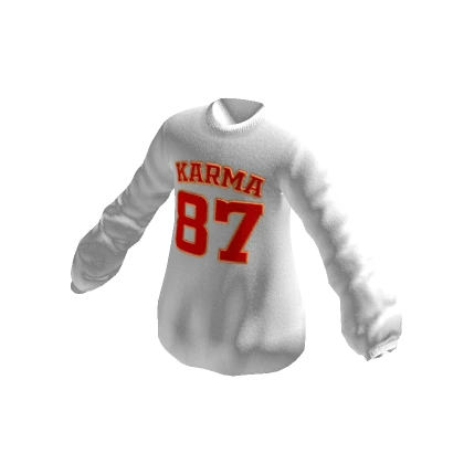 white oversized karma 87 sweatshirt