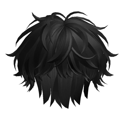 Fluffy Anime Boy Hair(Black)