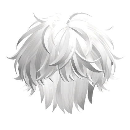 Fluffy Anime Boy Hair(White)