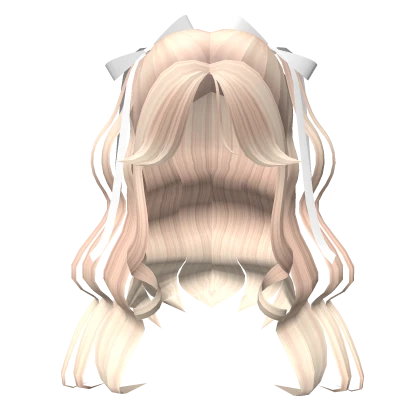 Curly Blonde Hairstyle with Bows