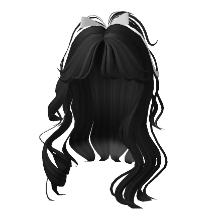 Curly Black Half Up Hairstyle with Bow