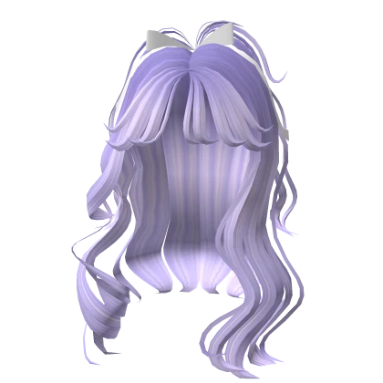 Curly Purple Half Up Hairstyle with Bow