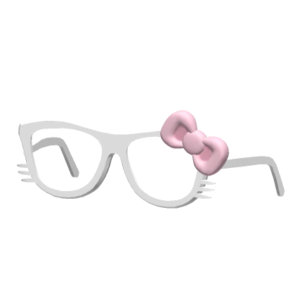 ♡ cute kitty bow glasses white (low)