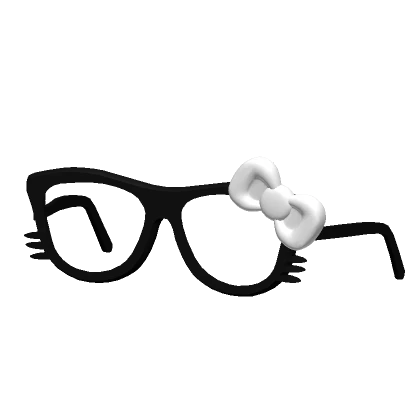 ♡ cute kitty bow glasses white (low)