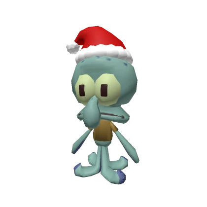 Santa Squidward Shoulder Plushie