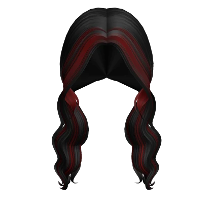 Low Preppy Pigtails (Black & Red)
