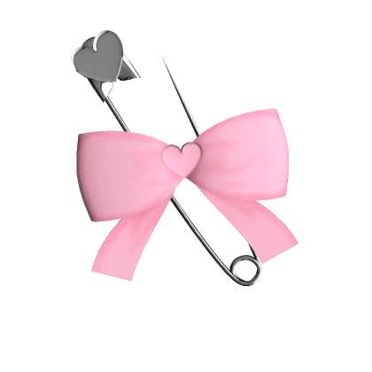 ɞ | (close) dainty pink heart bow pin hairclip 