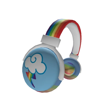 Rainbow Blue Pony Headphones