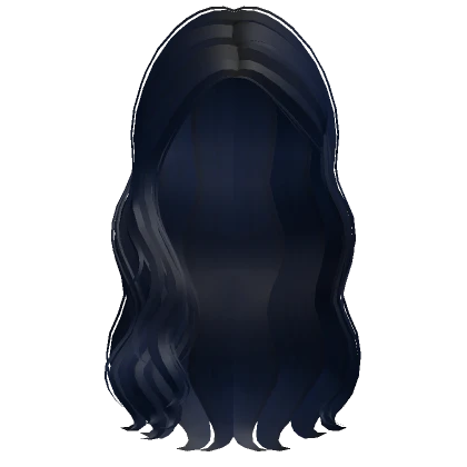 Long Wavy Lush Tucked Back Hair (Dark Blue)