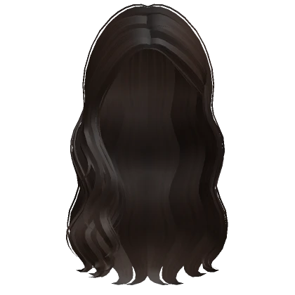 Long Wavy Lush Tucked Back Hair (Dark Brown)