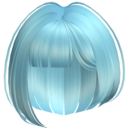 Light Blue Cyber Y2K Asymmetrical Bob