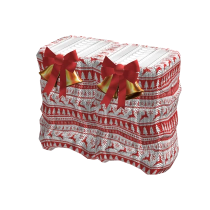 Christmas Knit Leg Warmers w/ Bow & Bells