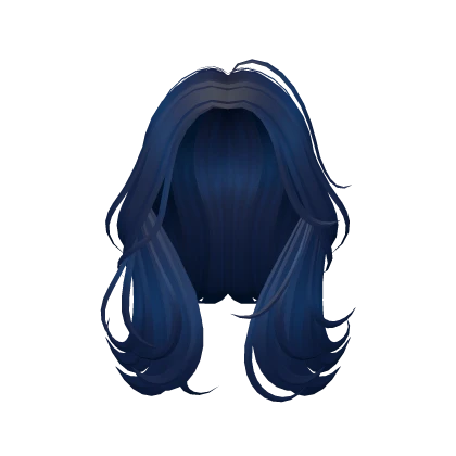 Long Wavy Hair in Dark Blue