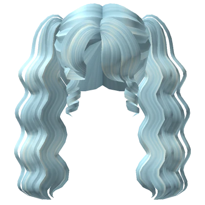 Cute Curly Elegant Pigtails (Blue)