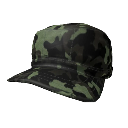 green camo military cap