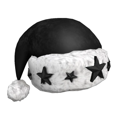 Fluffy Black Santa Christmas Hat