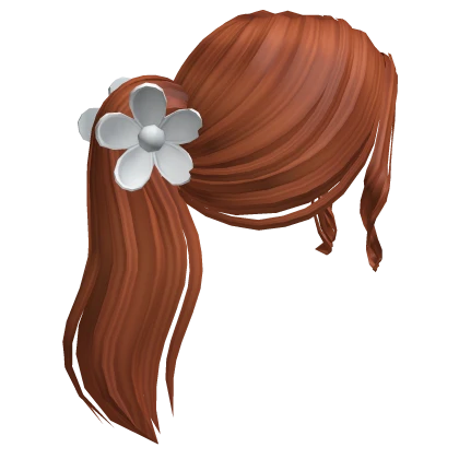 Clipped Ponytail /w Flower Clip In Ginger