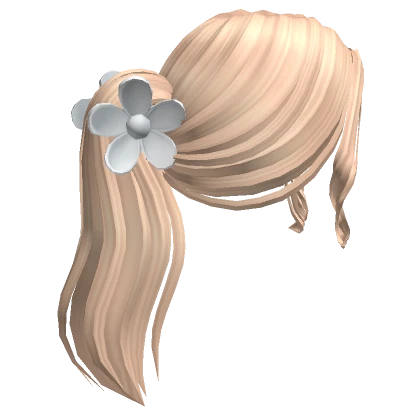 Clipped Ponytail /w Flower Clip In Blonde