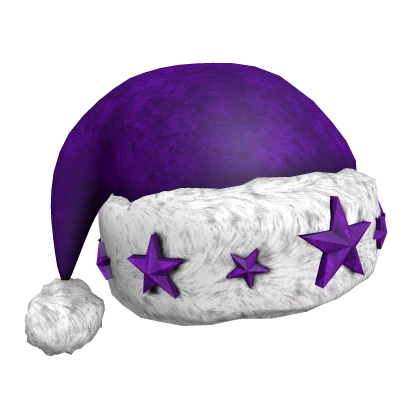 Fluffy Purple Santa Christmas Hat