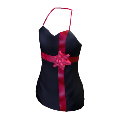 Holiday Gift Wrap Black Dress