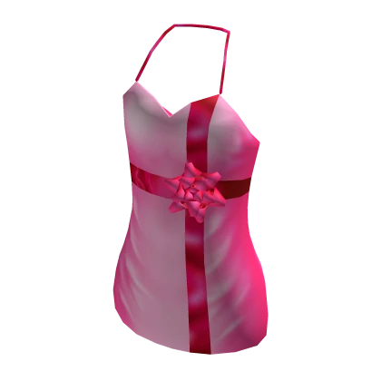 Holiday Gift Wrap Pink Dress