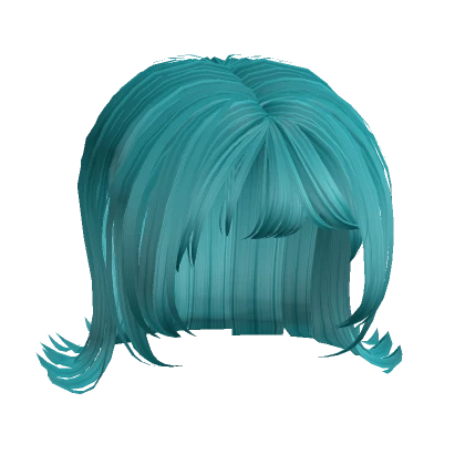 cute teal blue flared baby bob w bangs