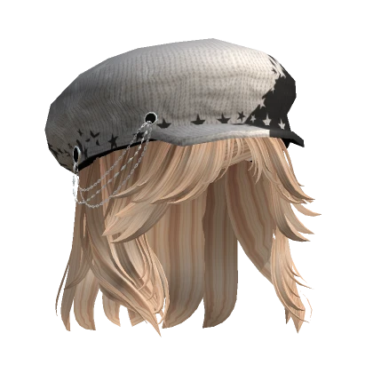 Y2K Beret  Wavy Grunge Hair - Blonde