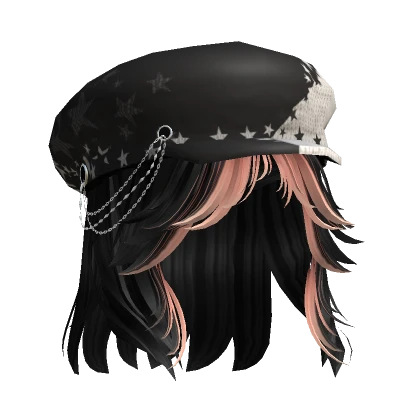 Y2K Beret  Wavy Grunge Hair - Vanilla