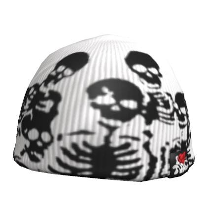 White Y2K Skeleton Beanie 