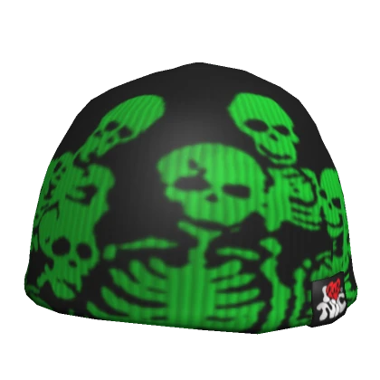 Green Y2K Skeleton Beanie 