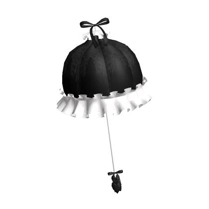 Lace Rococo Parasol in Black