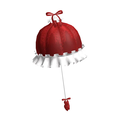 Lace Rococo Parasol in Red