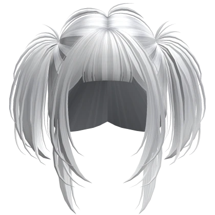 Short Anime Messy Grunge Pigtails (White)