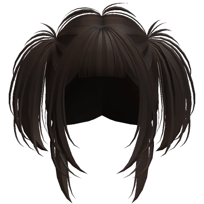 Short Anime Messy Grunge Pigtails (Dark Brown)