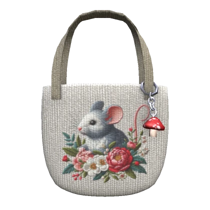 Cute Mouse Cottagecore Tote Bag