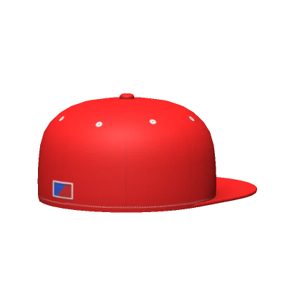 red backwards fitted cap