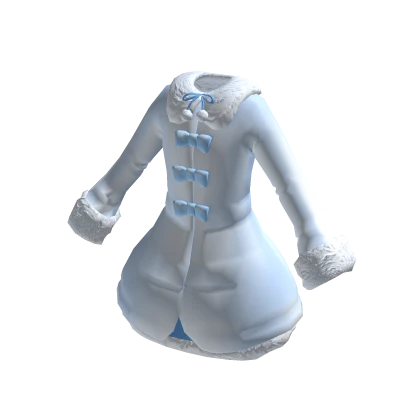Blue and White Winter Fur Coat Cute Jacket
