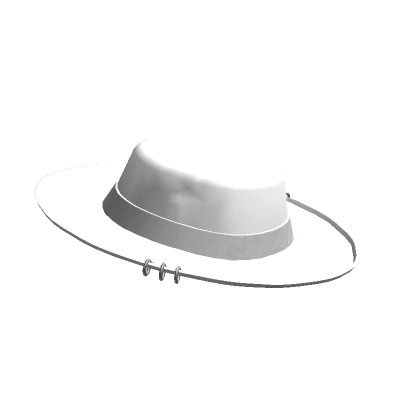 [V3] White Pierced Wide Brim Hat