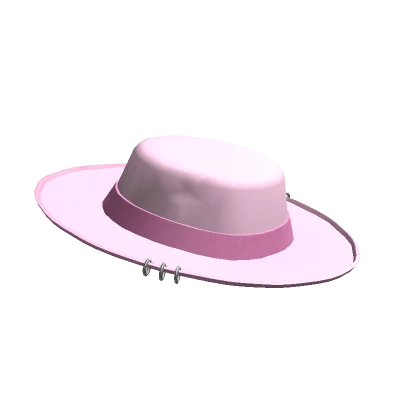 [V3] Pink Pierced Wide Brim Hat