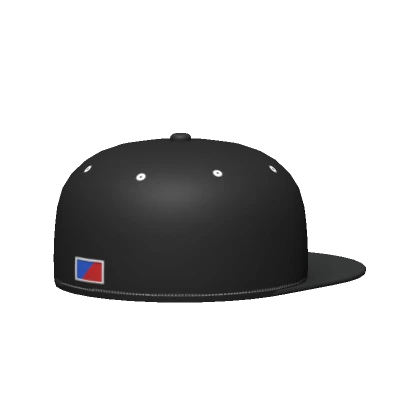 black backwards fitted cap