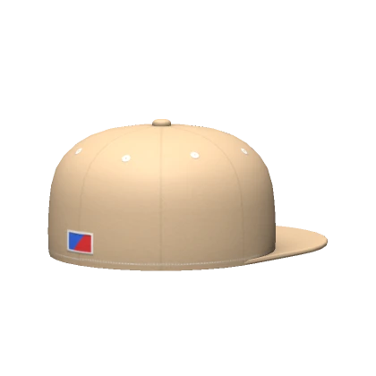 beige backwards fitted cap