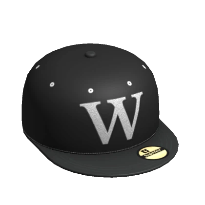 black fitted W cap