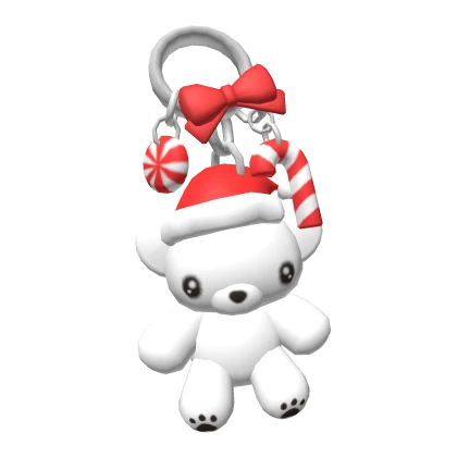 christmas santa polar bear keychain