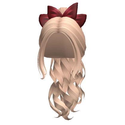 Long Curly Christmas Ponytail w/ Bow (Blonde)