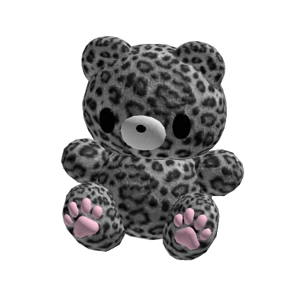 ♡ leopard bear plushie grey